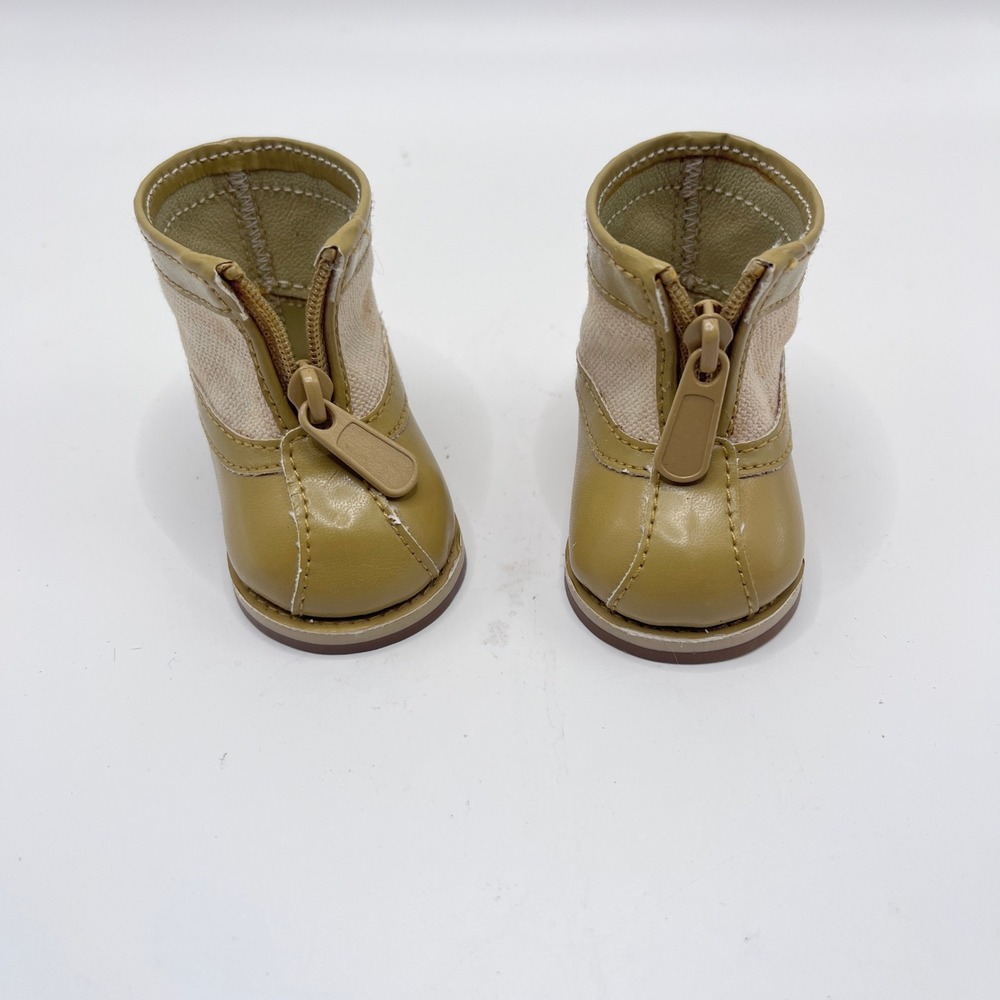 American Girl Emily's Snowsuit Yellow Jacket Blue Bib Overalls Boots No Gloves - Picture 9 of 10